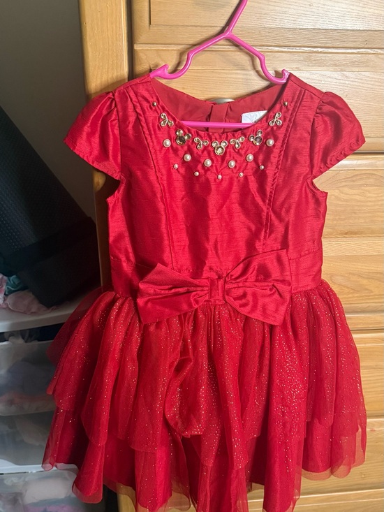 Disney Other - Disney Red Jeweled Girls Dress with Gold Accents